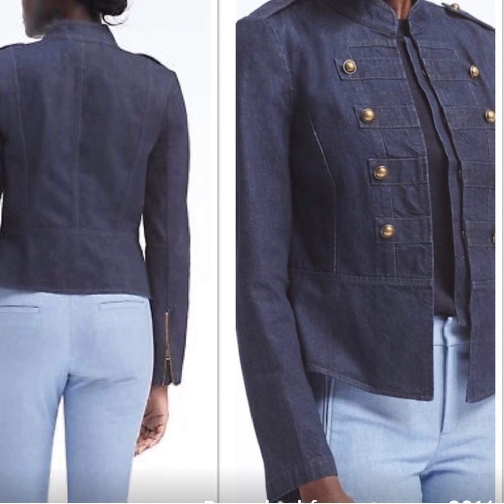 Banana Republic Denim Military Jacket XS